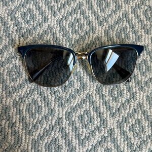 Oliver Peoples Blue and Gold Cat-Eye Sunglasses